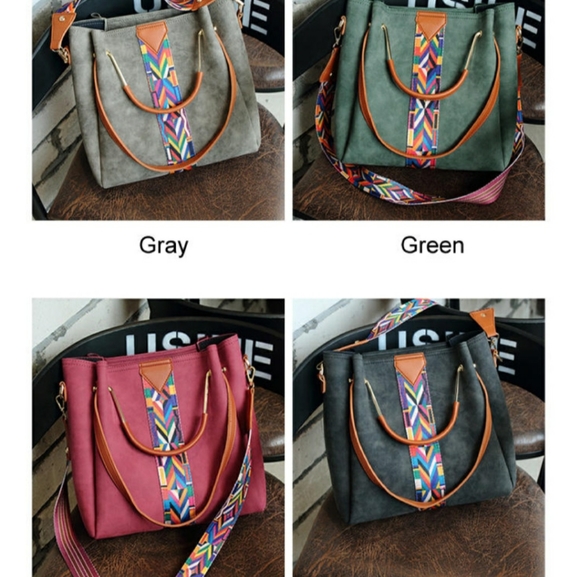 BLACK 2 IN 1 HAND BAG WITH TAN AND COLORFUL STRAPS.(KELOLA DS)BRAND SIZE… - Picture 3 of 3